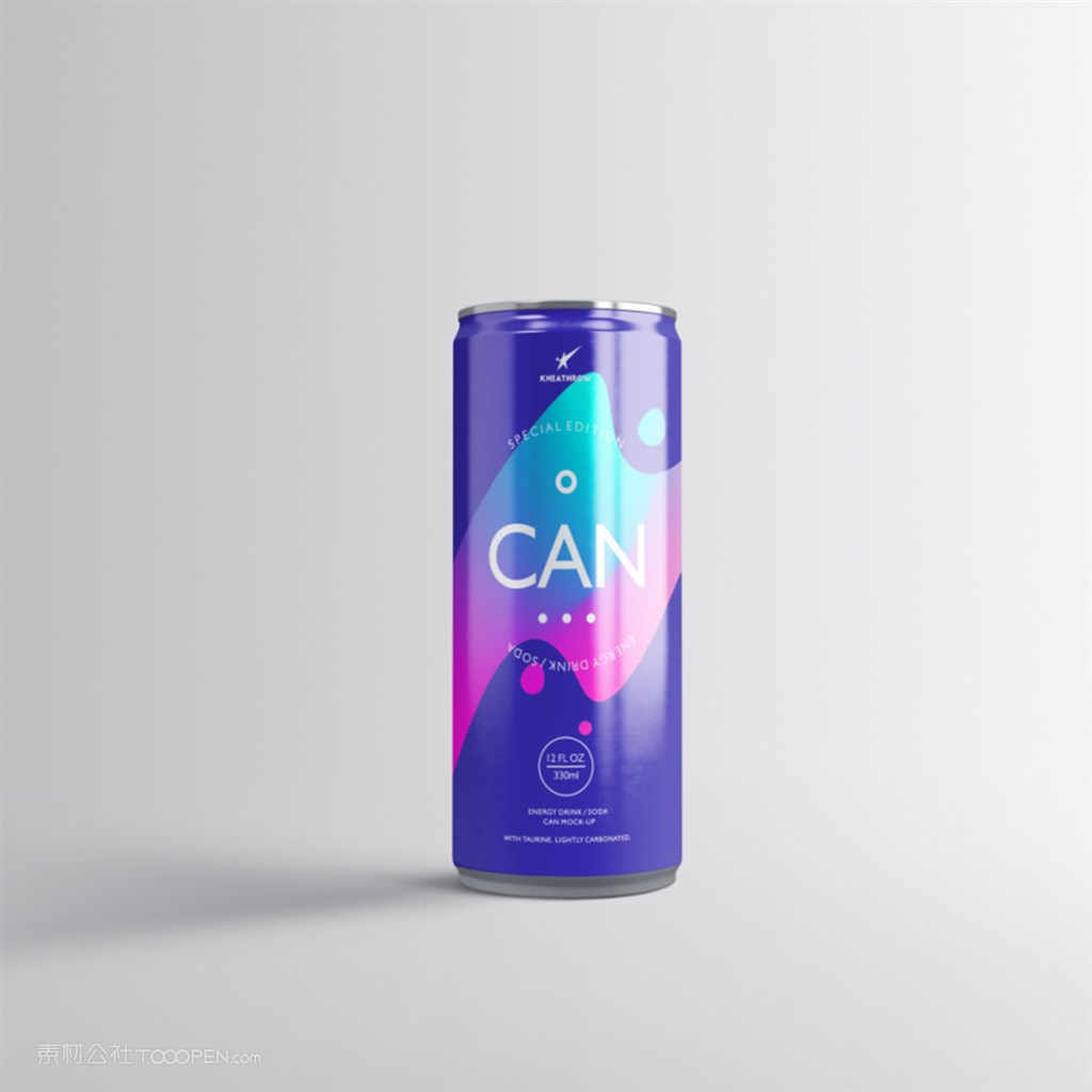 啤酒易拉罐可乐雪碧包装汽水饮料水果味饮品PSD样机