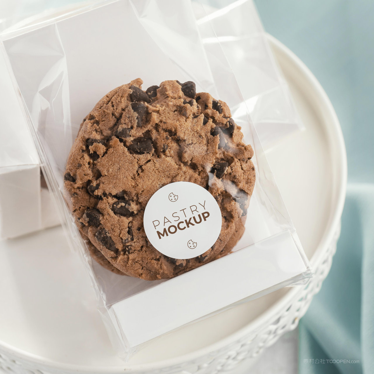 透明饼干包装袋贴图样机