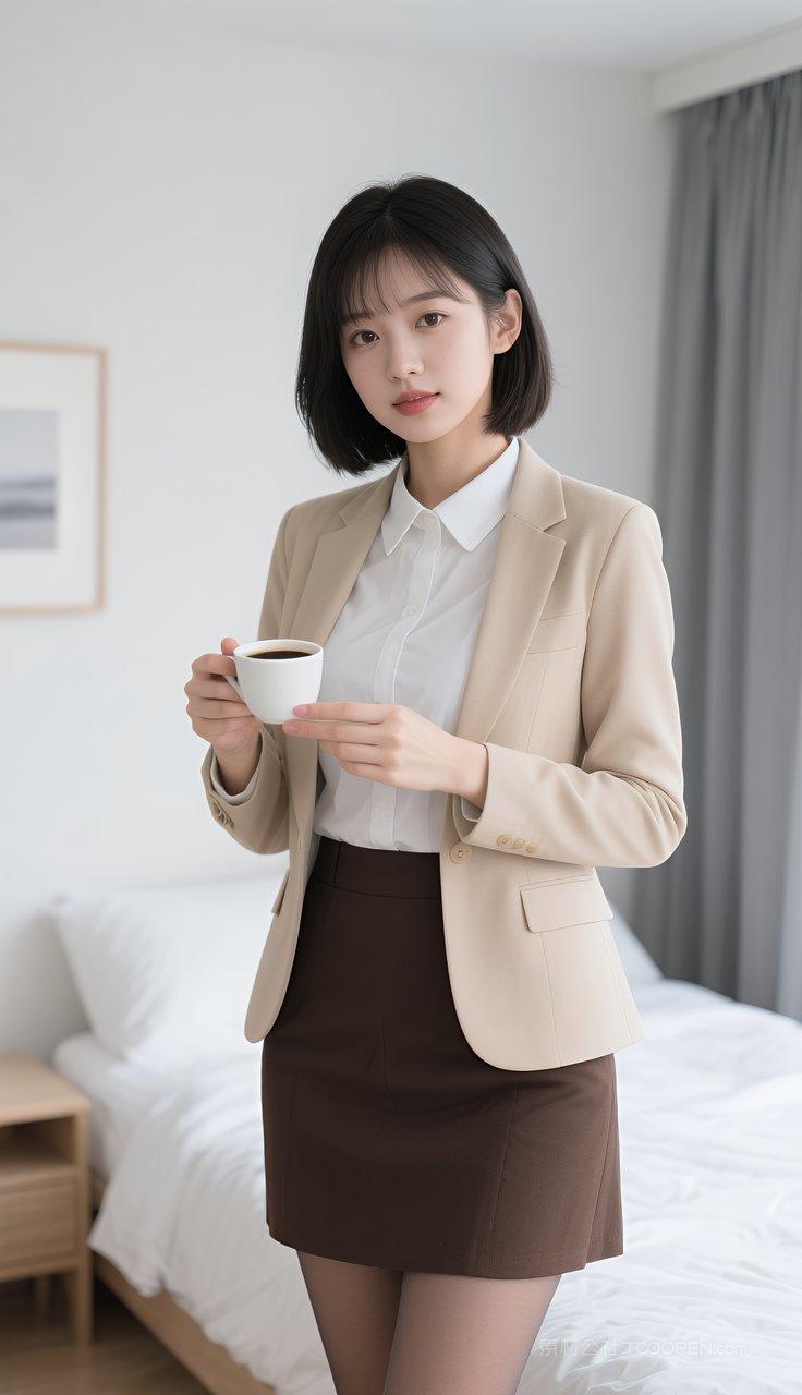 制服模特短裙美女丝袜长腿