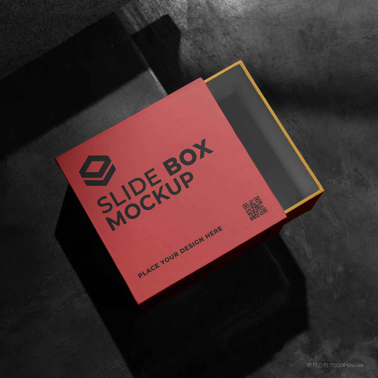 顶视图彩色纸盒方形包装盒贴图样机