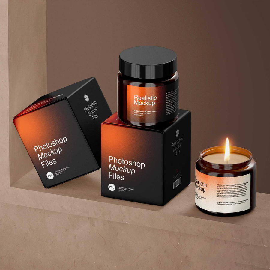 烛香薰玻璃杯样机