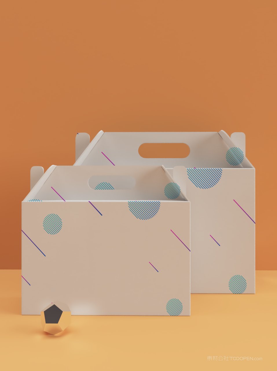 手提礼盒包装样机素材