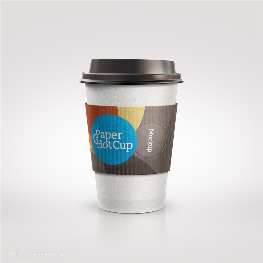 一次性纸杯外带杯带盖杯样机