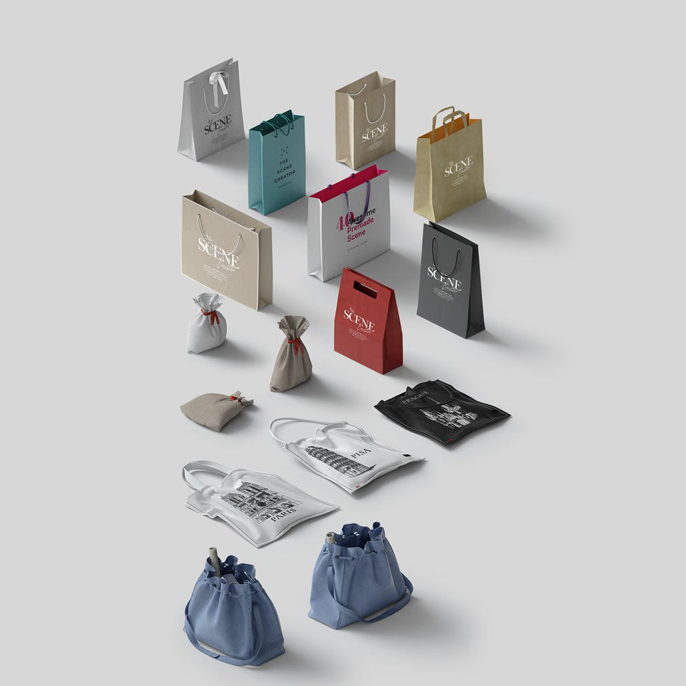 手提袋无纺布袋束口袋包装样机