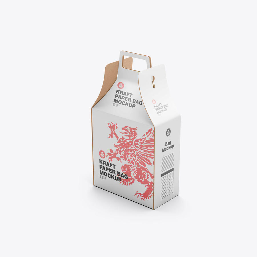 带把手的牛皮纸盒样机