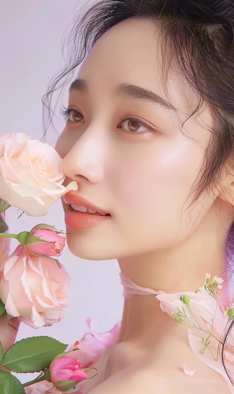 青年时尚清纯护肤美白女性个性美女