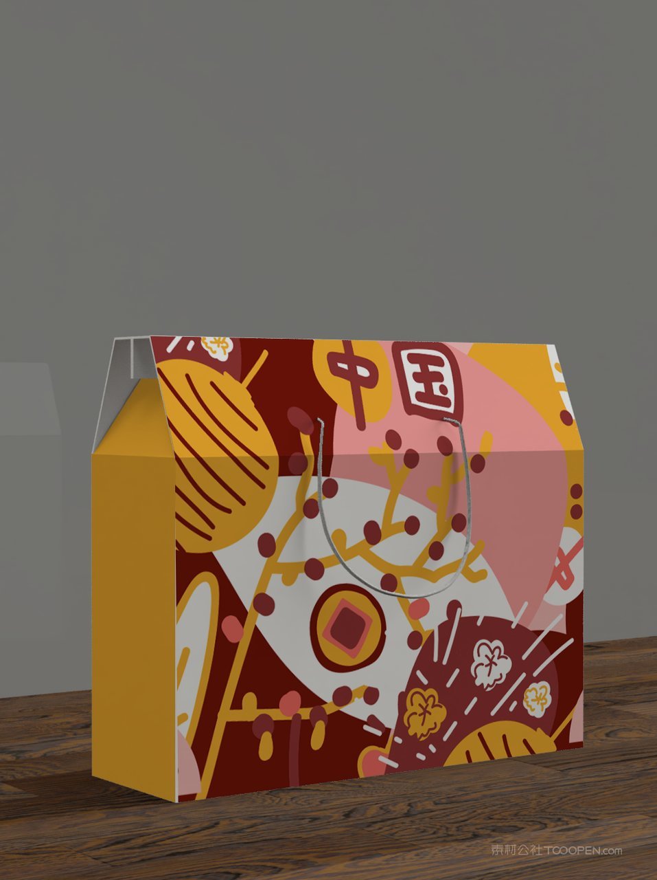 手提礼盒包装样机素材