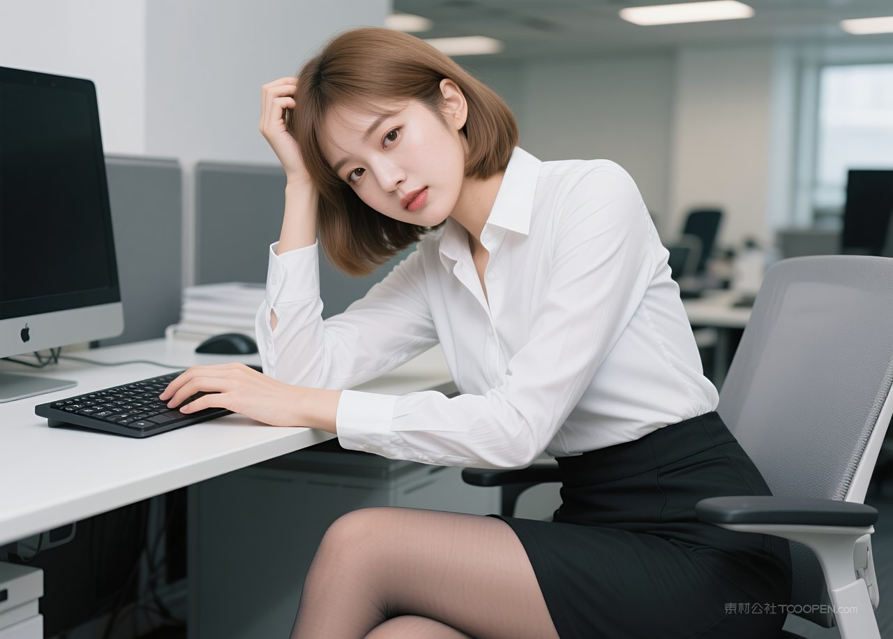 模特短裙写真美腿女性美女性感职业丝袜