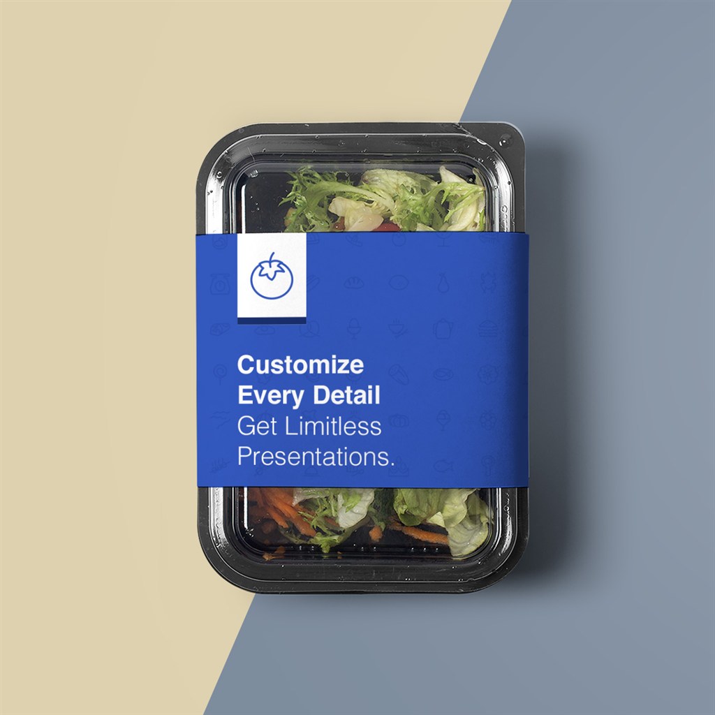 有机食品之蔬菜沙拉包装盒样机模板