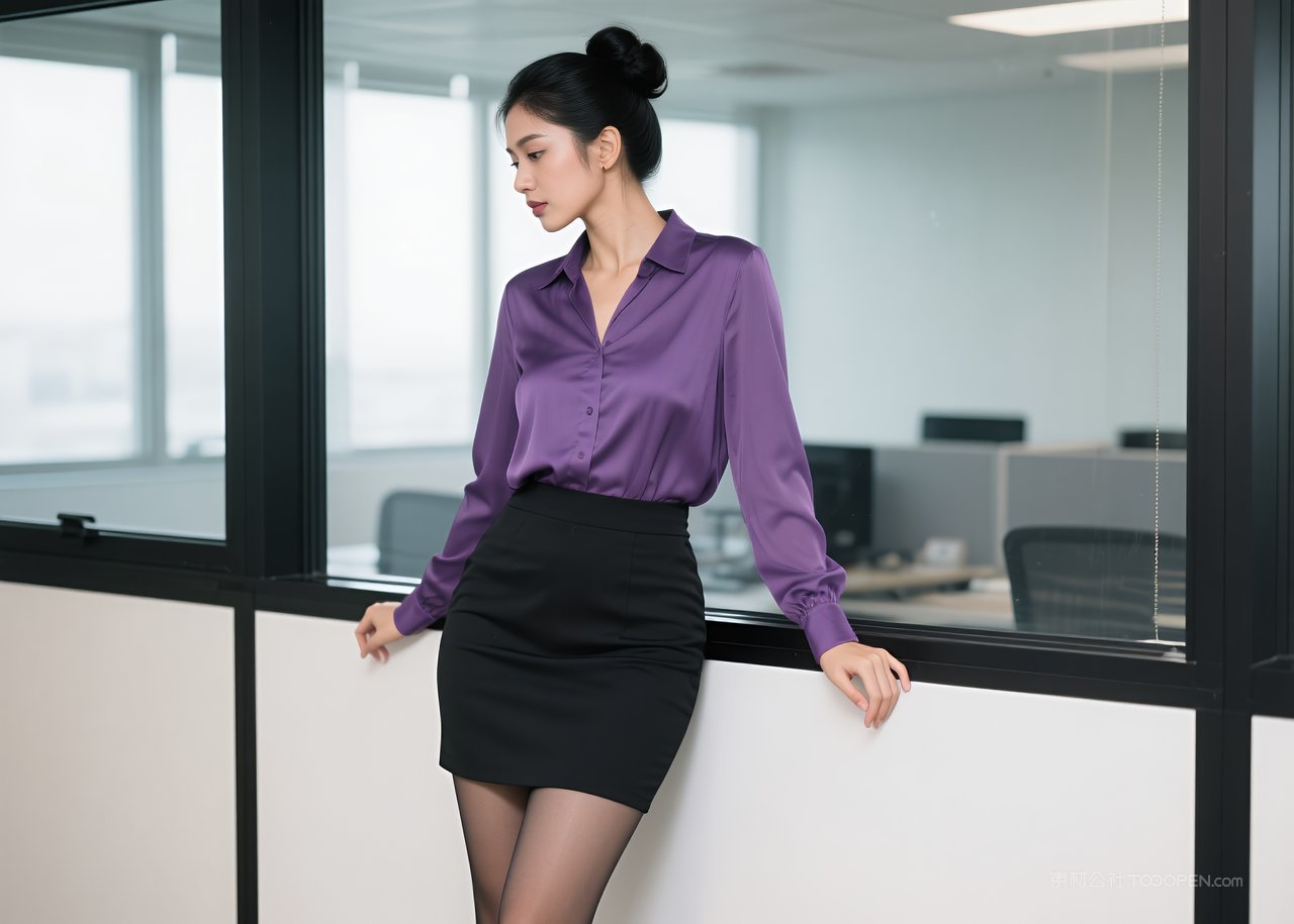 美女模特美腿性感女性丝袜短裙职业