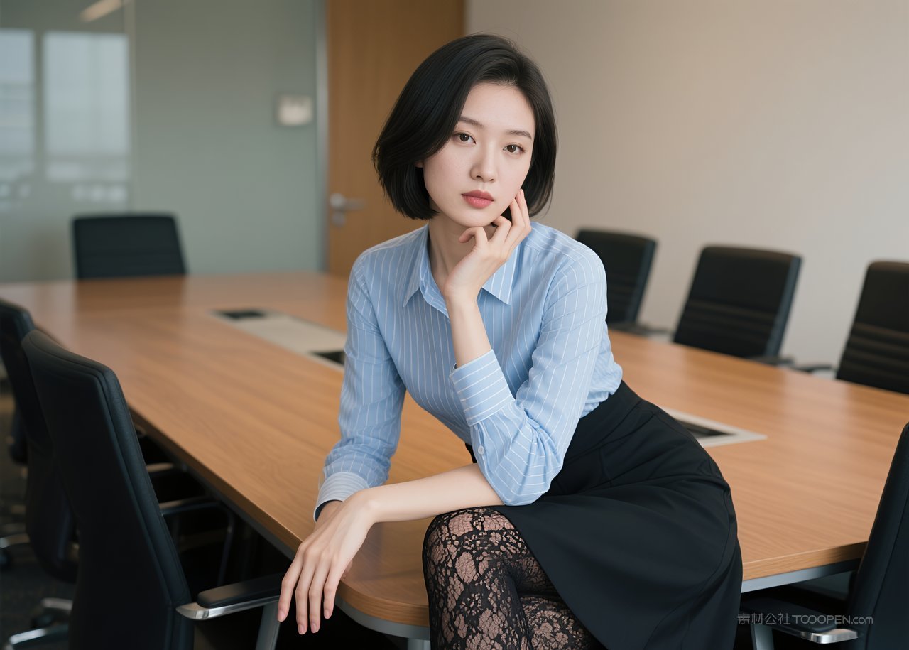 美腿丝袜性感职业短裙女性模特写真美女