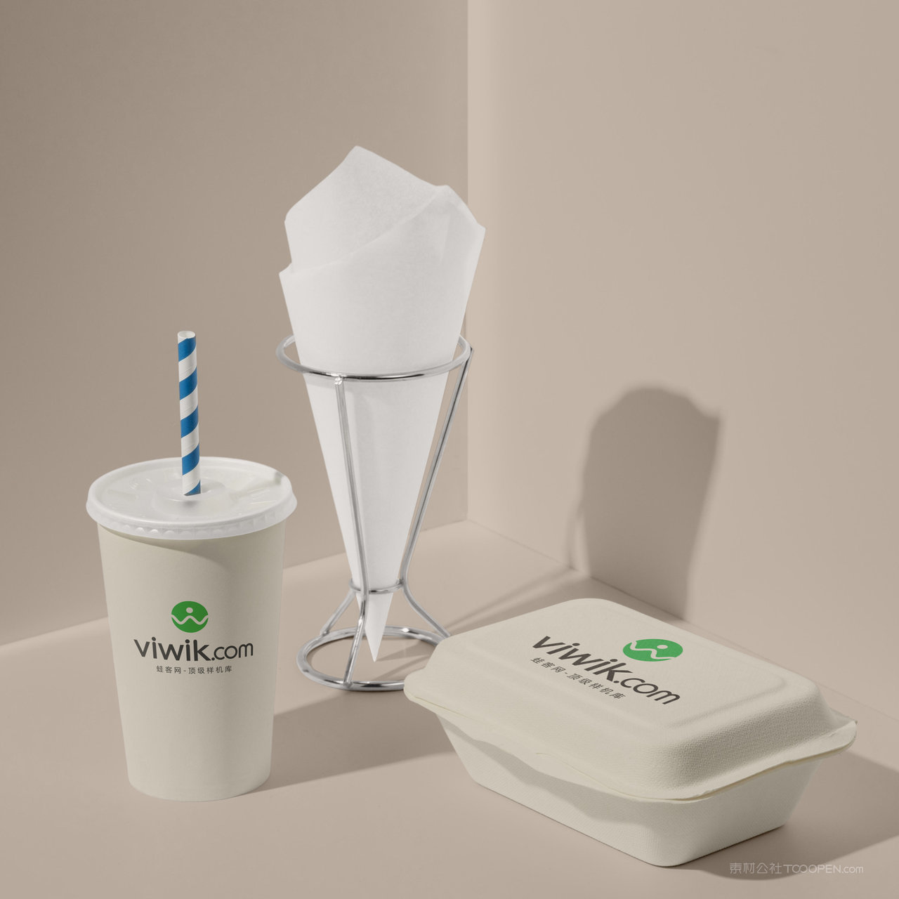 食品打包盒可乐包装贴图样机