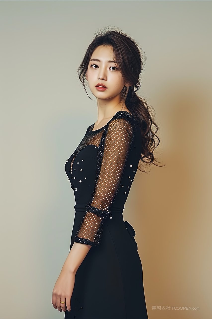 摄影高清性感可爱清纯青年长发女性气质