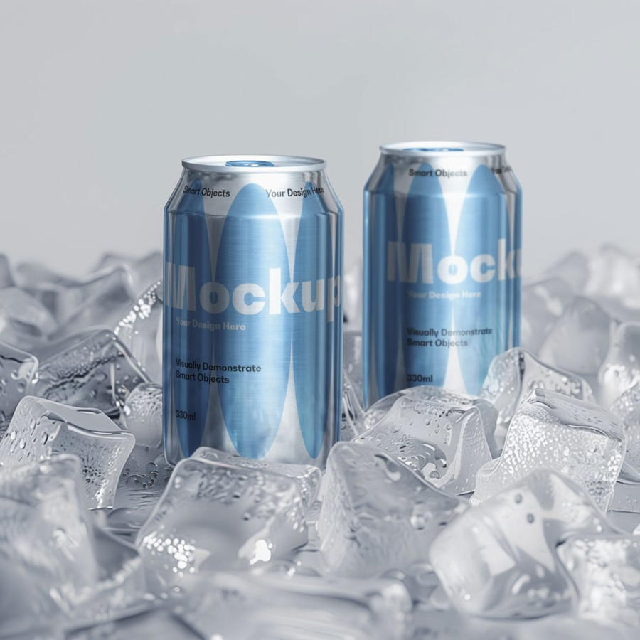 冷冻啤酒易拉罐样机