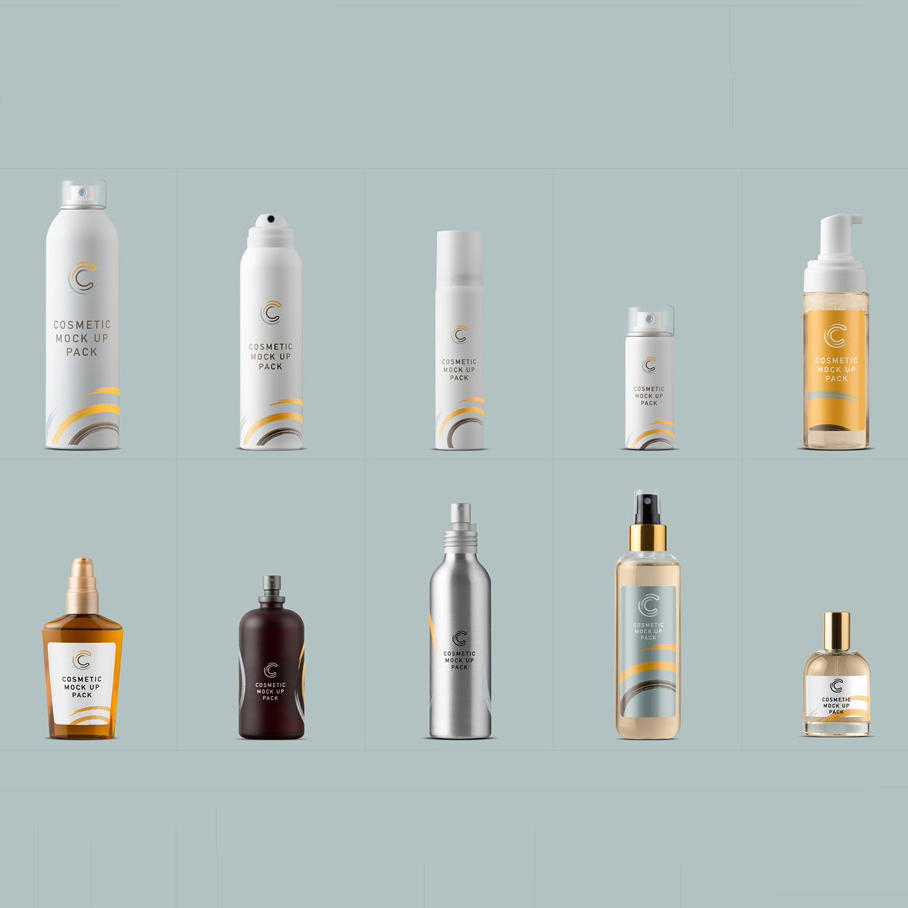 高端化妆品喷雾泵头瓶包装VI样机