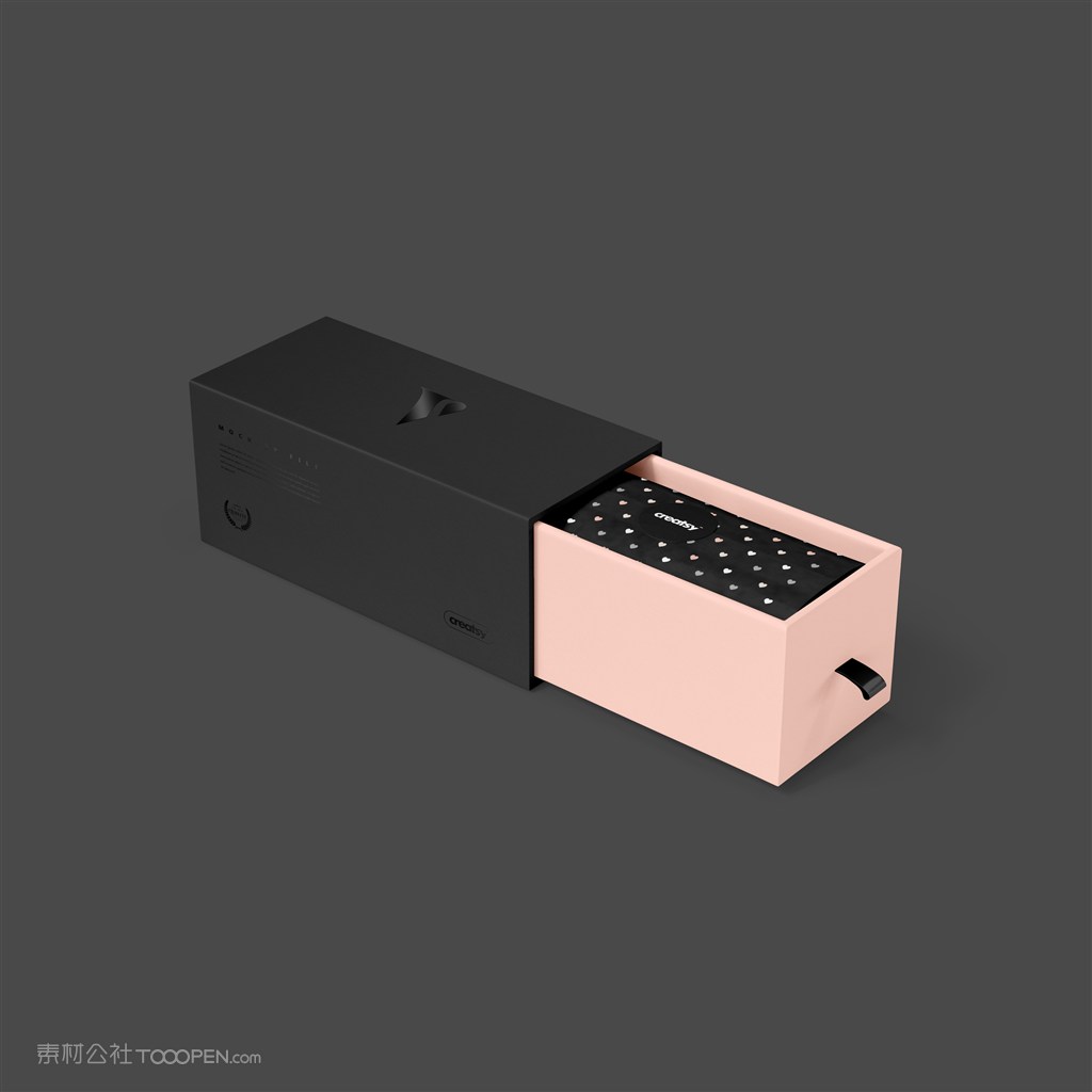 黑色时尚创意高贵套装纸盒文艺系列茶叶系列盒子包装样机模板