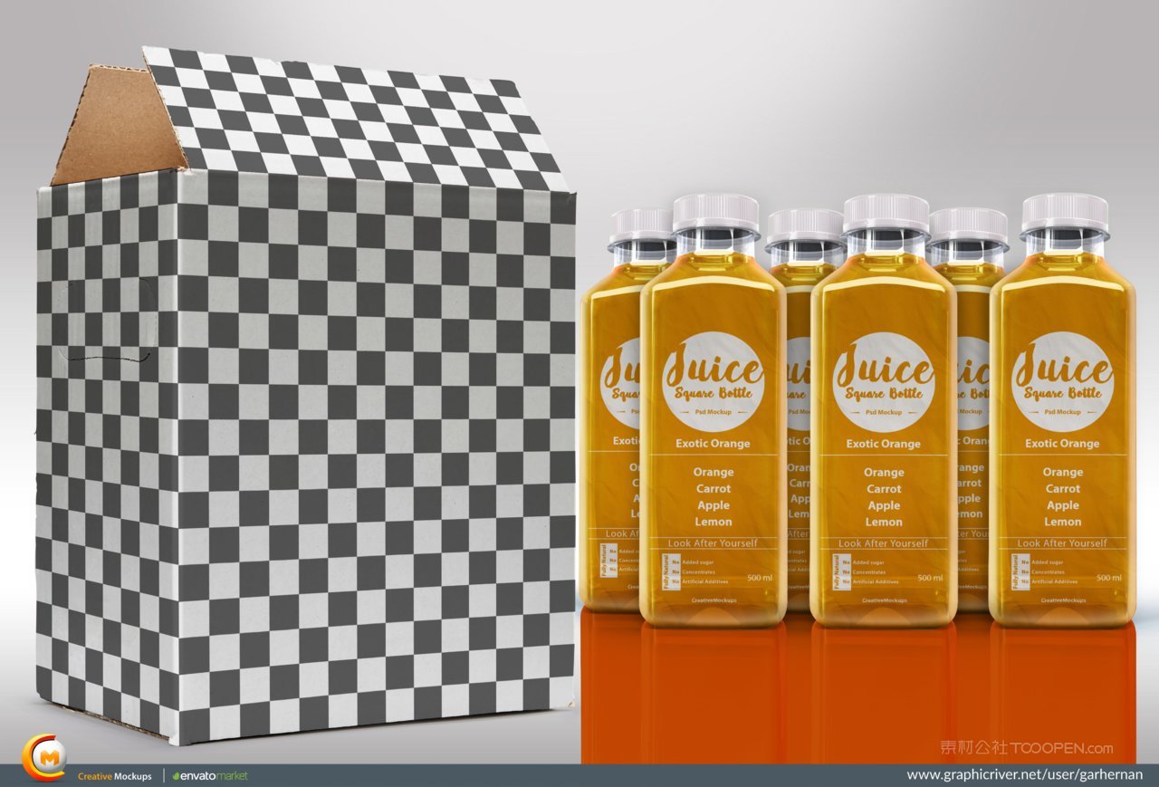 方形果汁瓶样机