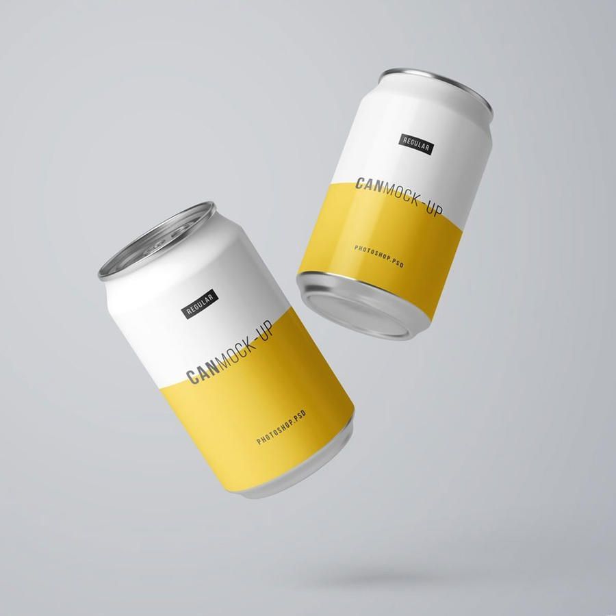 酒瓶饮料易拉罐样机素材