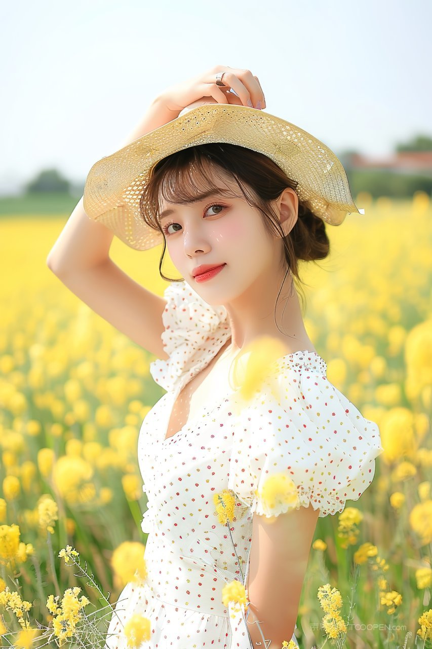 魅力时尚清纯年轻美女女性青春优美