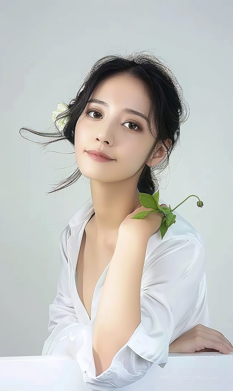 盛装彩妆活力青春美女女性气质美容