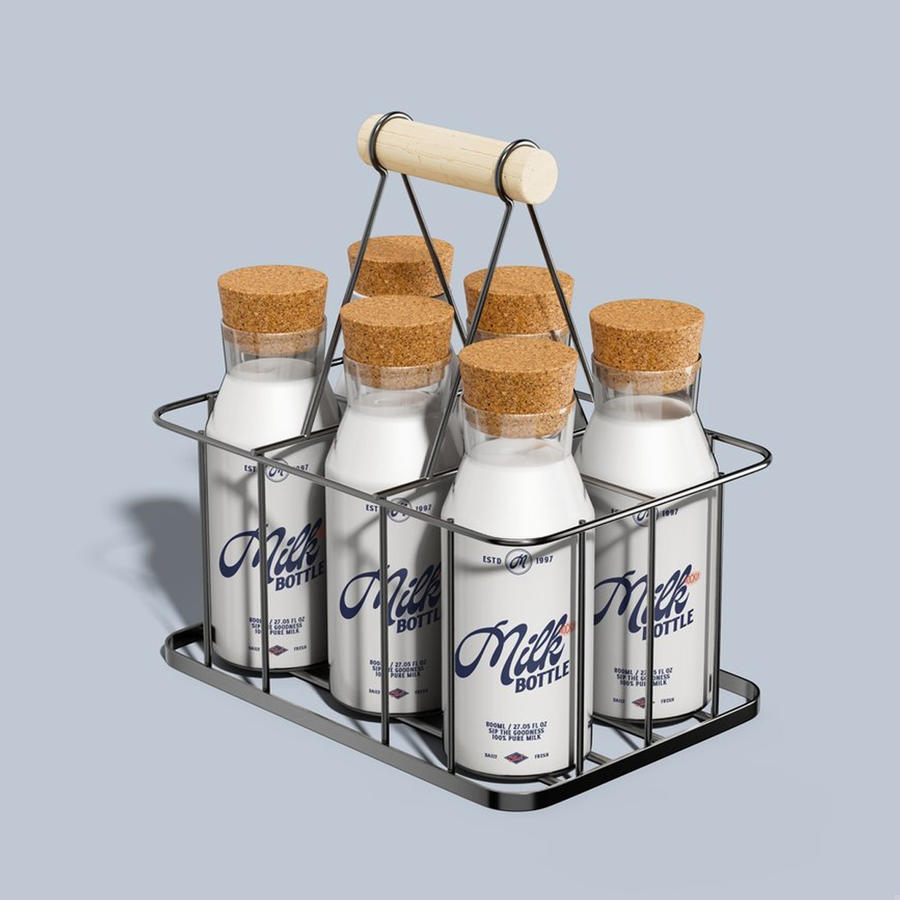 牛奶瓶包装样机