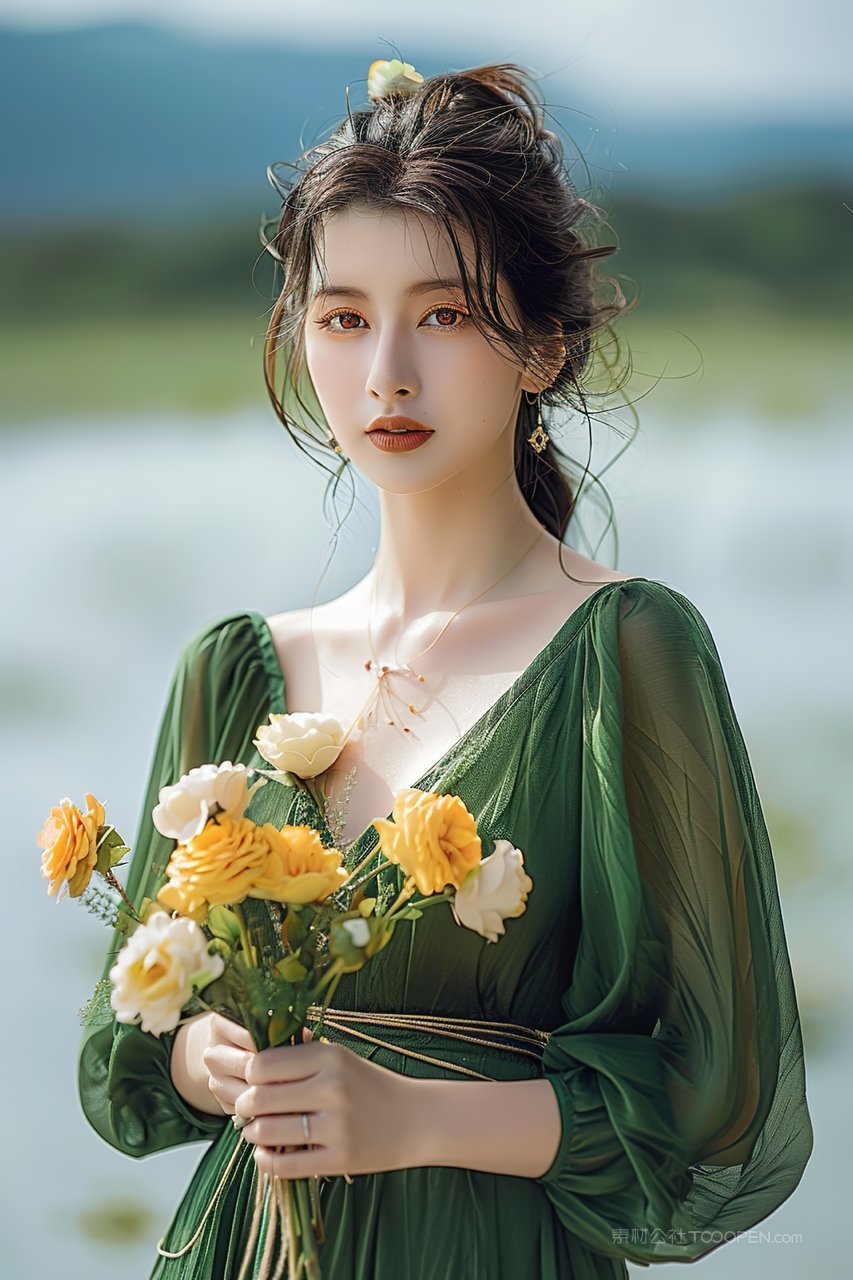 年轻时尚清纯优美彩妆青春魅力美女美容女性