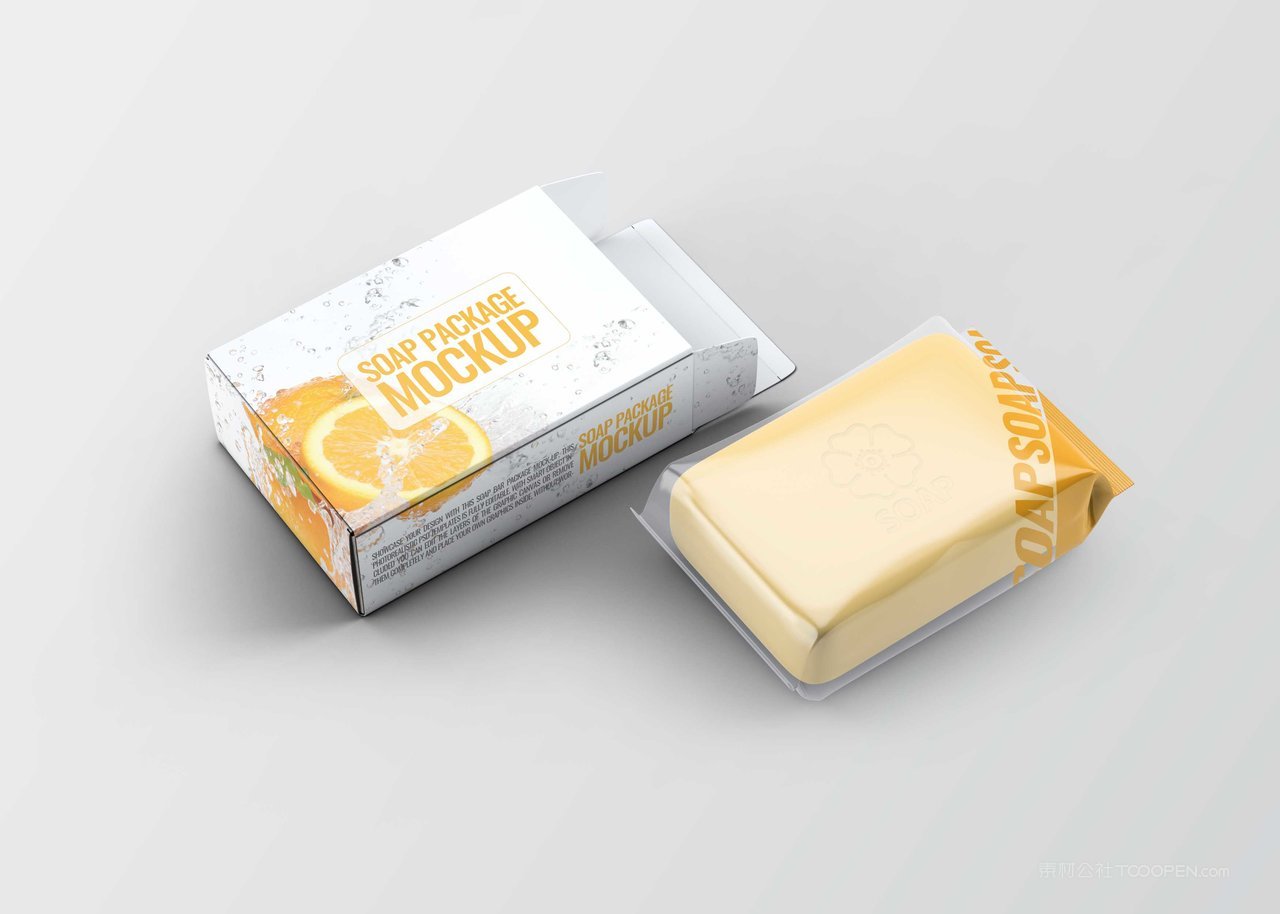 橙味香皂肥皂包装样机