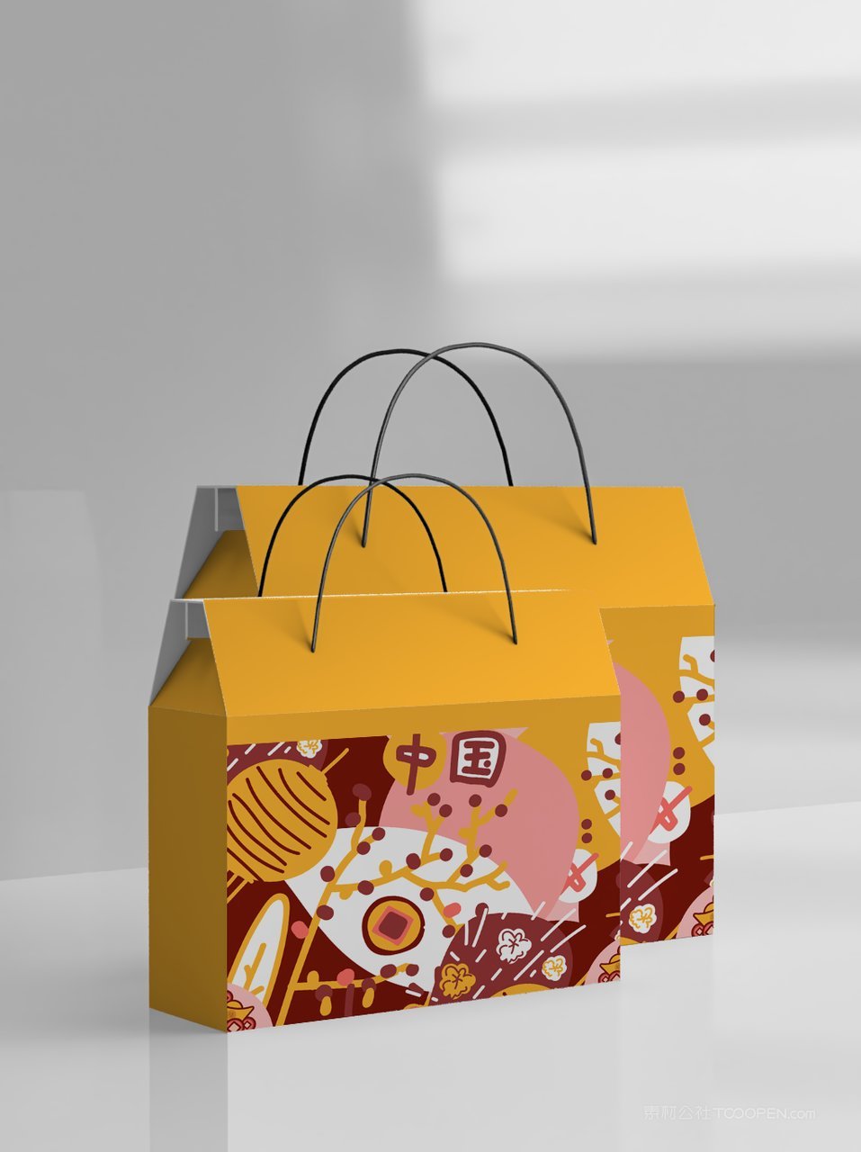 手提礼盒包装样机模板