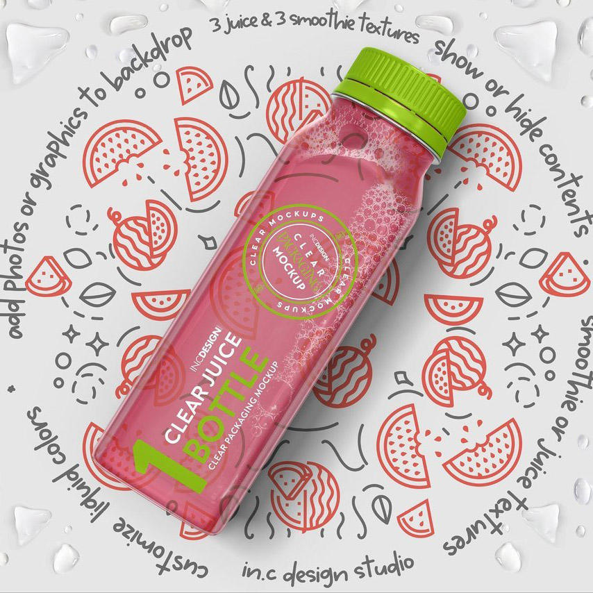 饮料塑料瓶标签样机