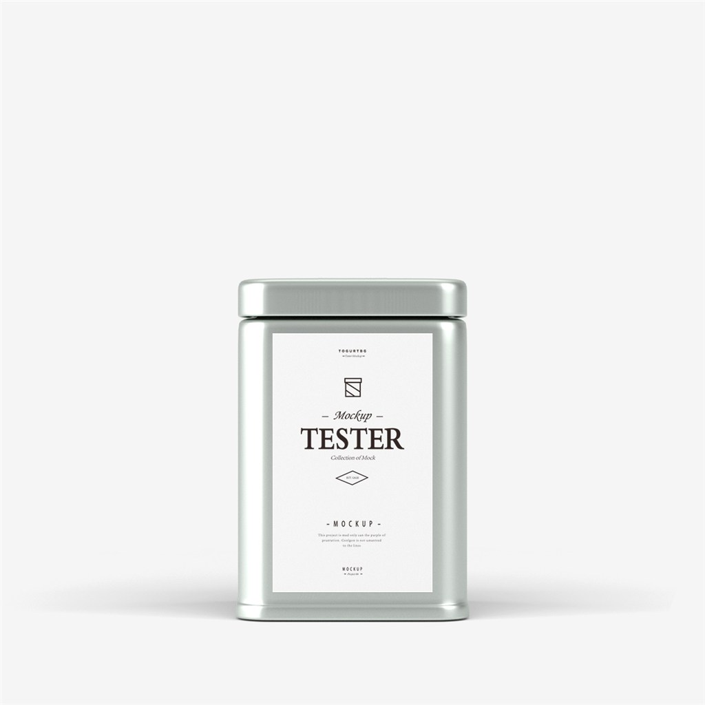 高档茶叶铁罐包装贴图样机