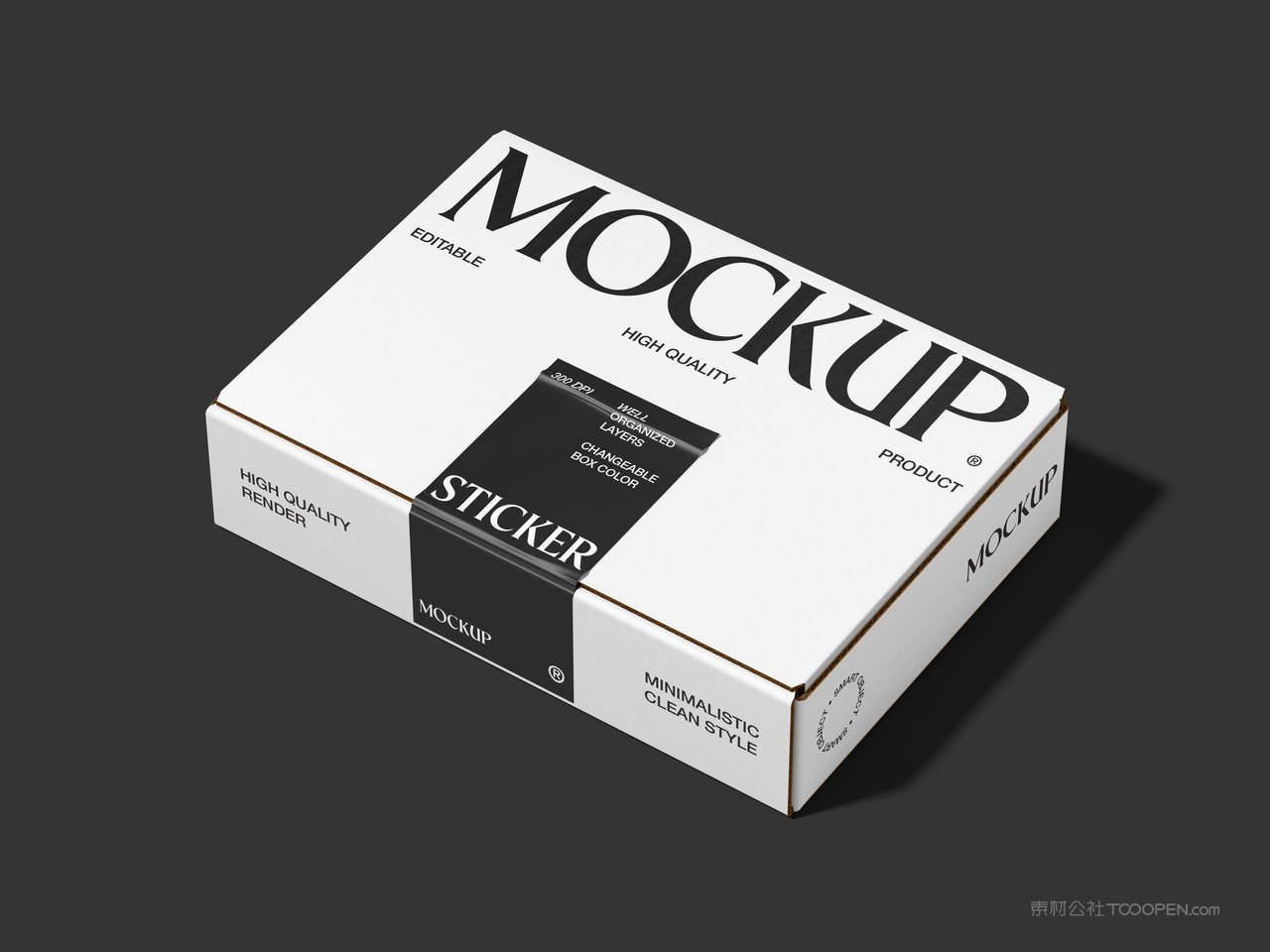 正方形盒贴纸标签场景样机