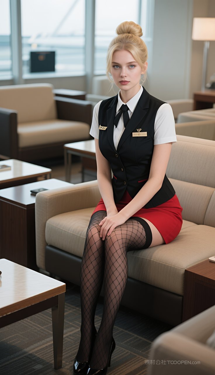 丝袜性感欧美美女制服长腿短裙空姐美艳