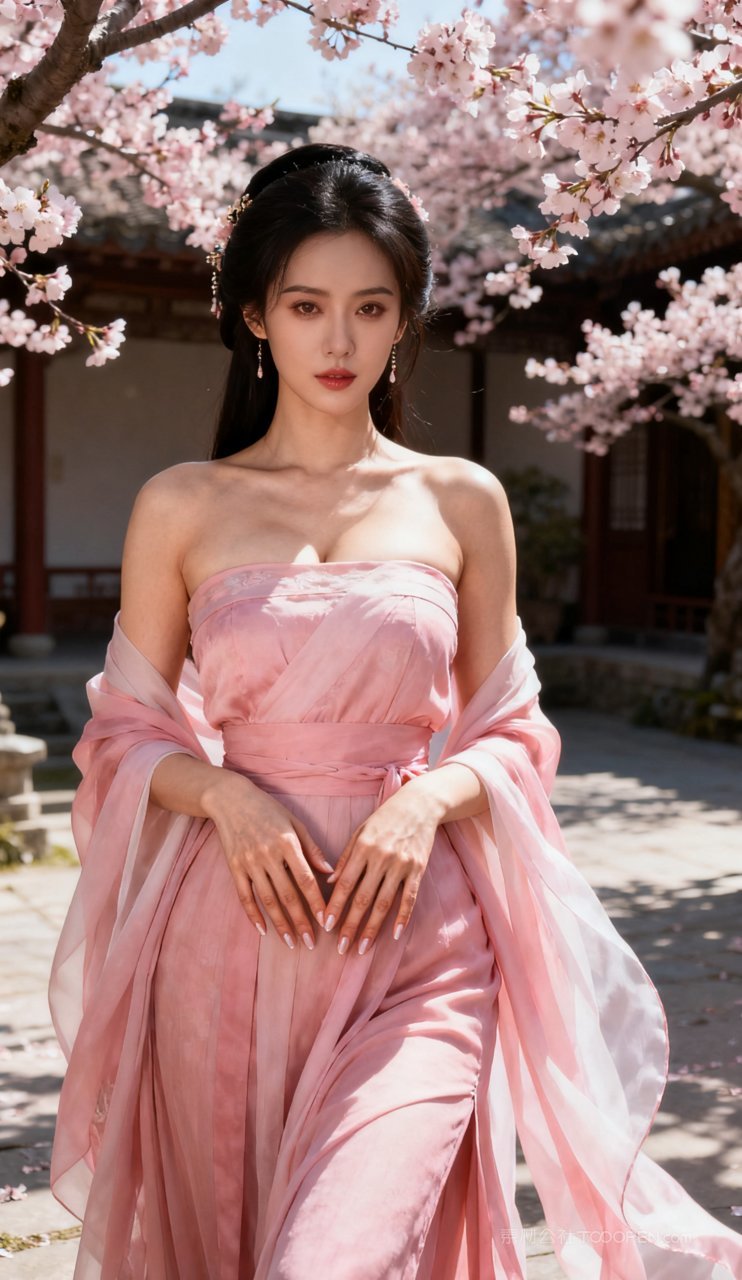 美艳汉服国风性感大胸少女古风妩媚美女