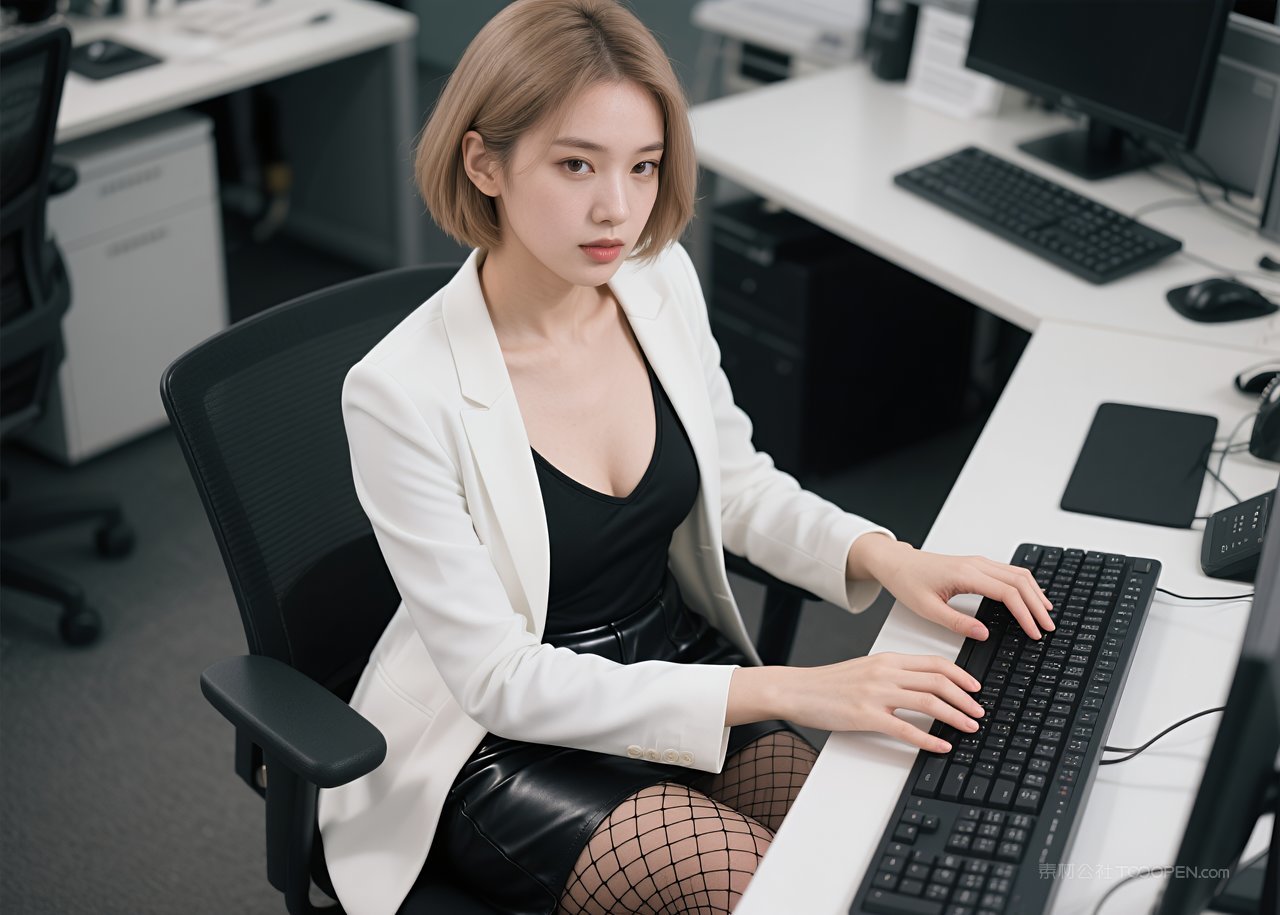 短裙美腿丝袜性感美女职业模特