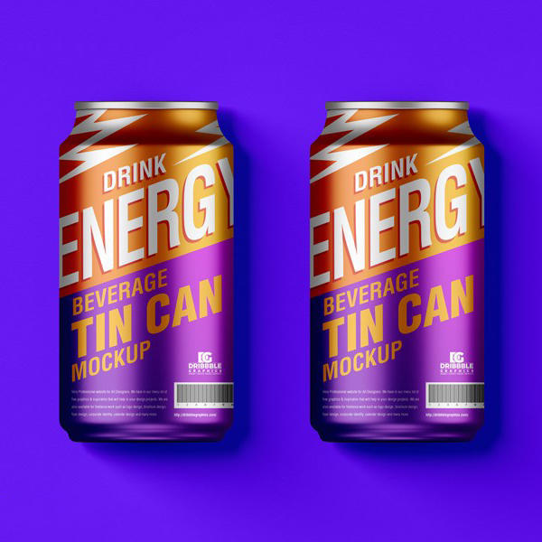 听装饮料包装样机模板