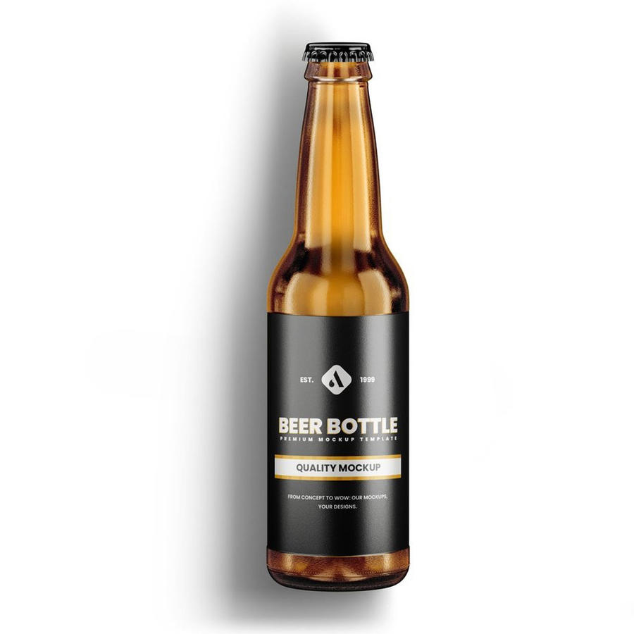 琥珀色啤酒瓶样机