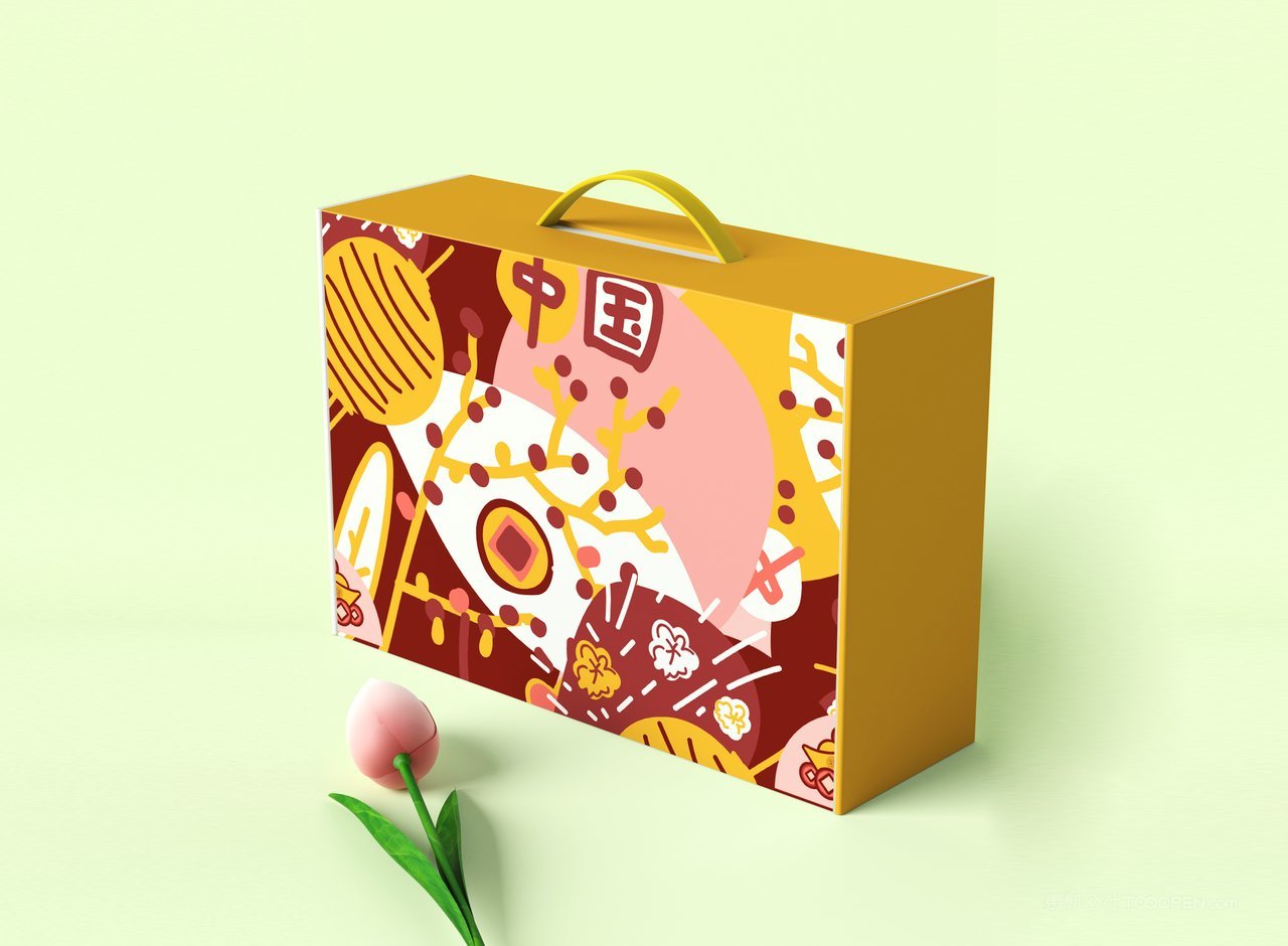 手提礼盒包装样机素材