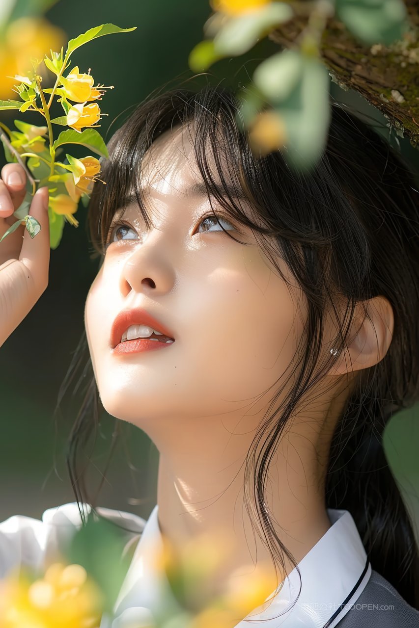 女性优雅年轻优美彩妆美女活力青春少女