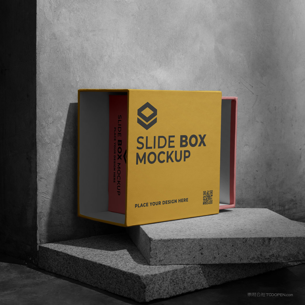 彩色纸盒方形包装盒展示贴图样机