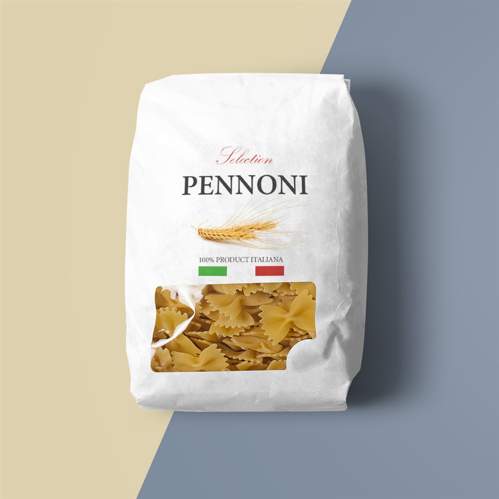 有机食品之蝴蝶结意面包装袋样机模板