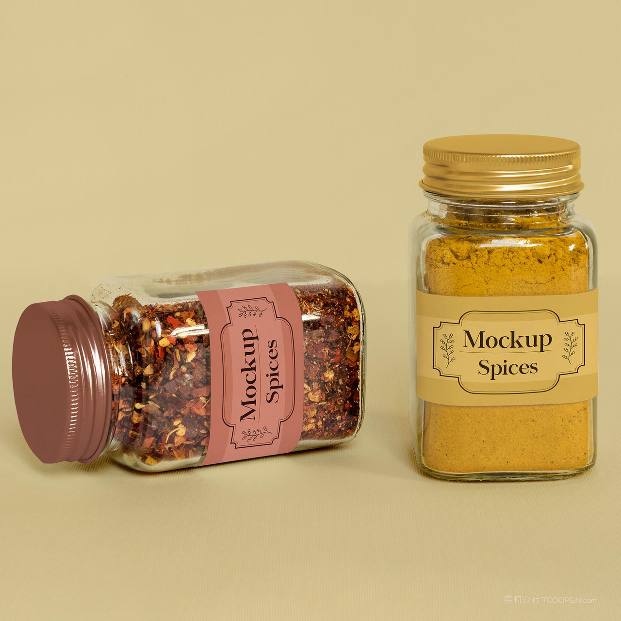 玻璃密封瓶贴图样机