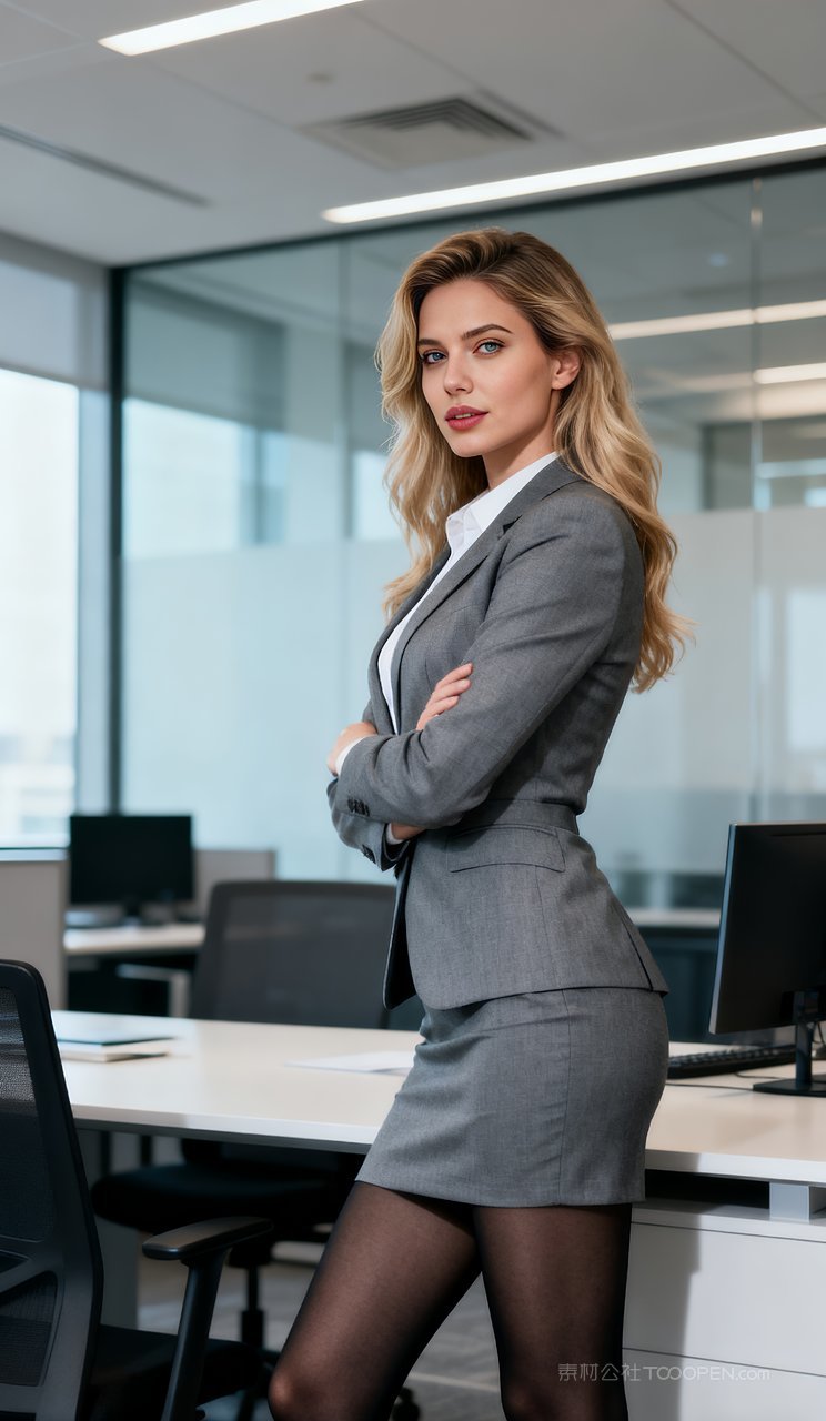 欧美魅力丝袜短裙美女长腿性感大胸