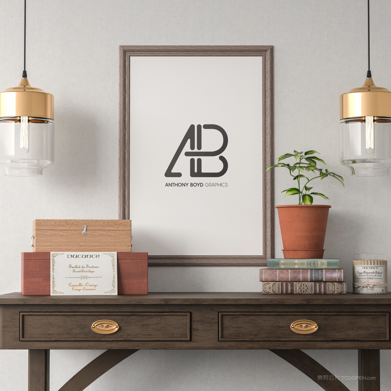 木质装饰画画框贴图样机