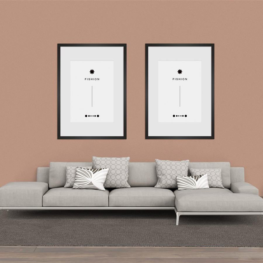 简约客厅沙发背景墙挂画样机