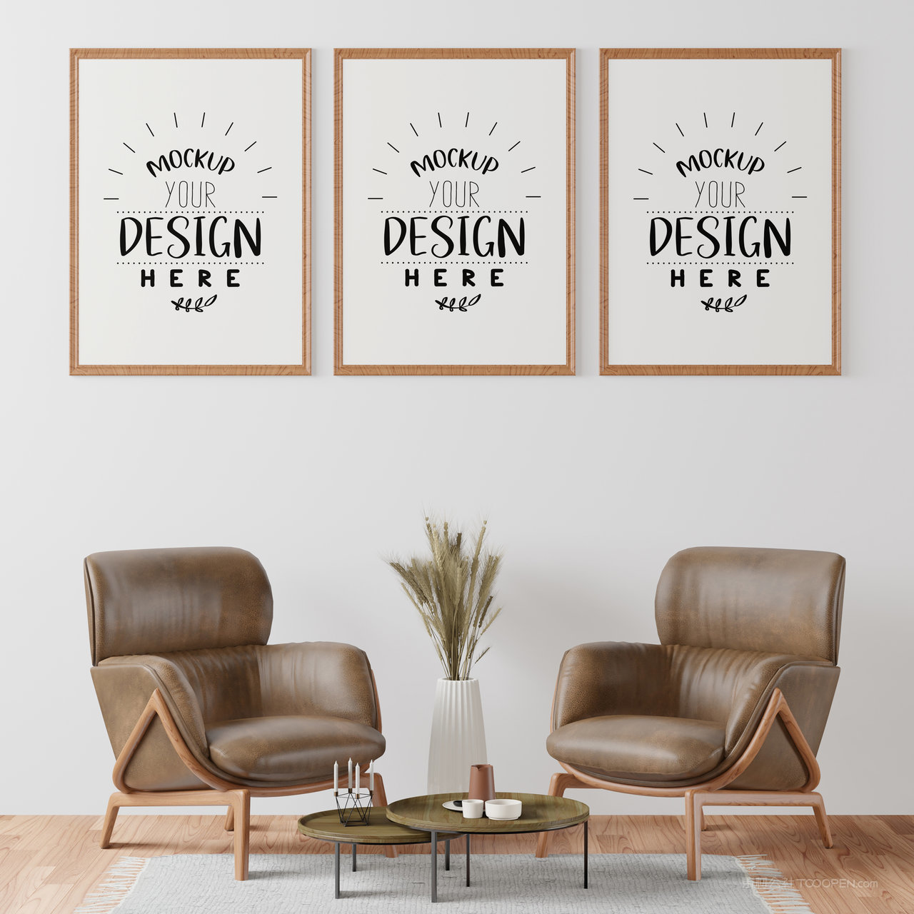 会客区休闲区组合装饰画画框相框贴图样机