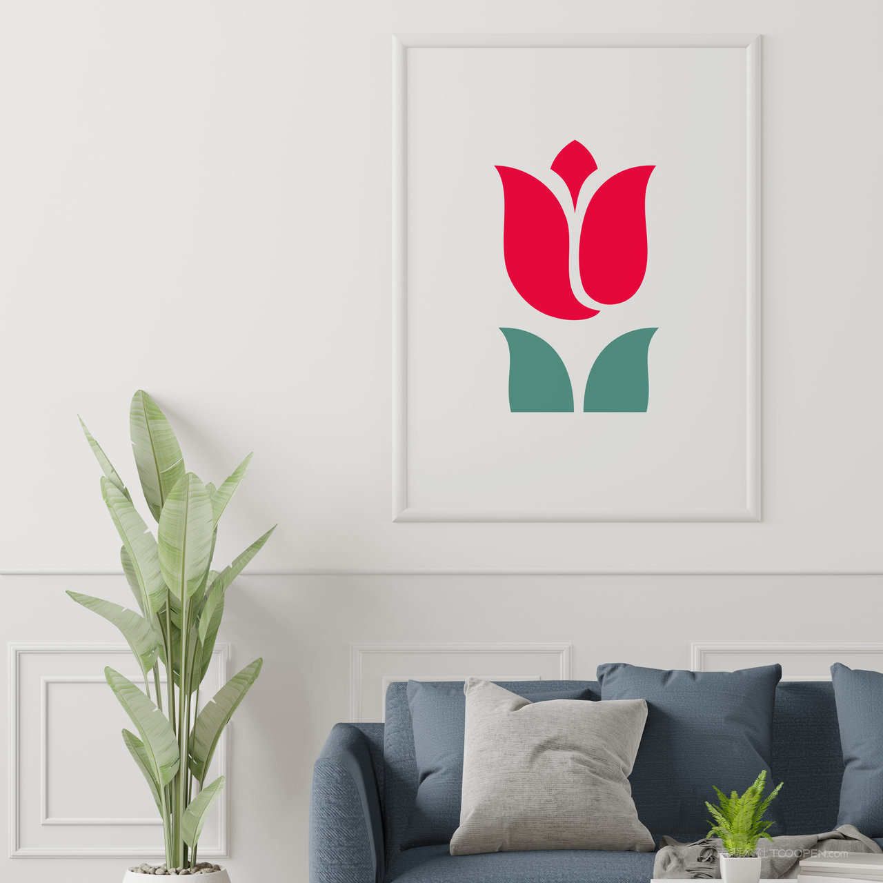 沙发背景墙墙上挂画相框装饰画画框贴图样机