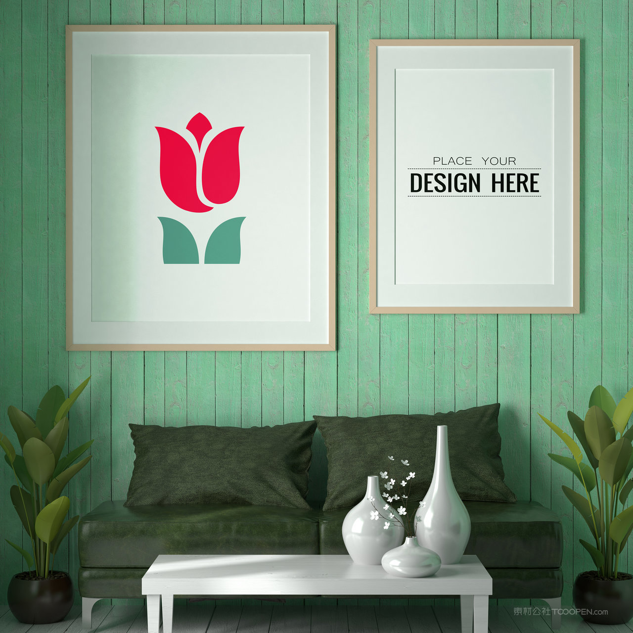 室内家居背景墙装饰画画框贴图样机