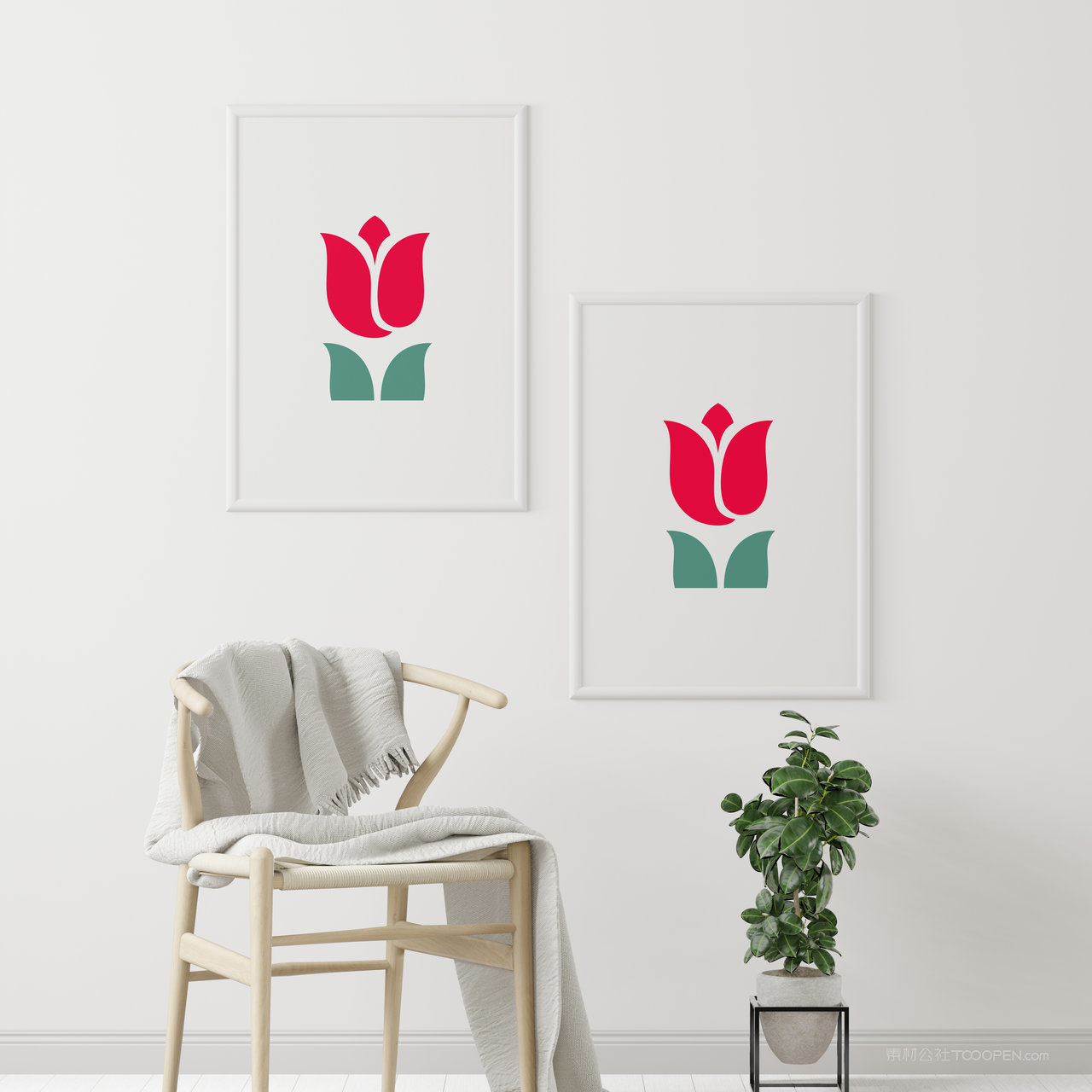 椅子墙上装饰画画框挂画贴图样机