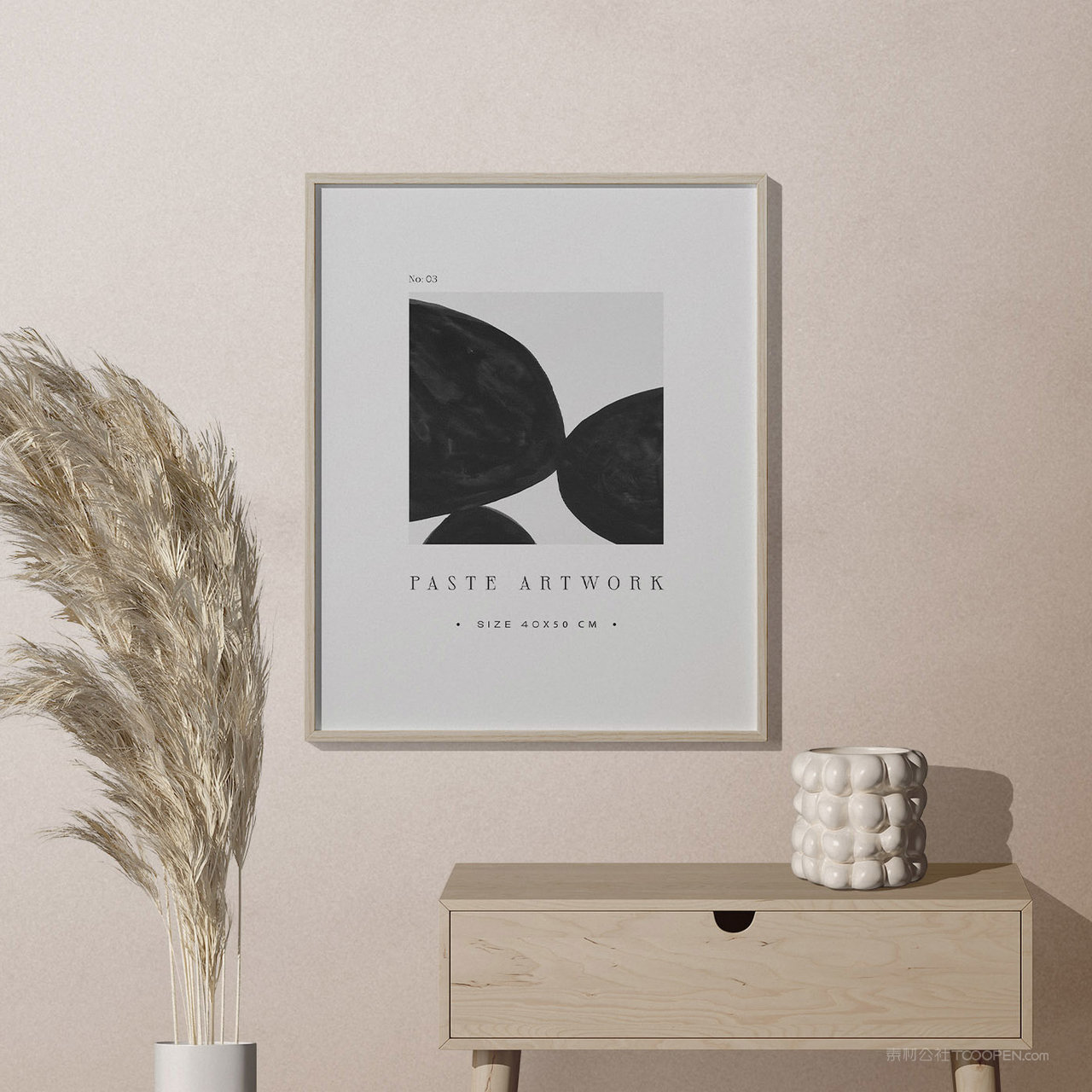 实木挂墙画框相框贴图样机