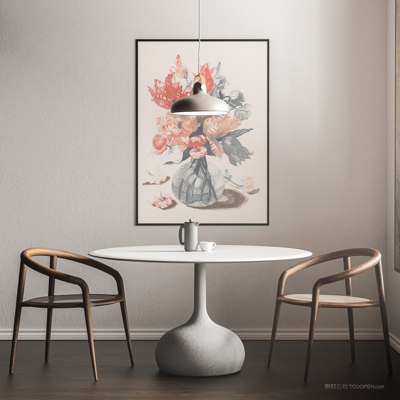 休闲区墙上装饰画画框贴图样机